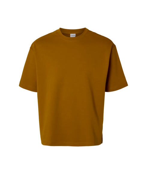 Relaxtaj Ss O-Neck Tee - Golden Brown