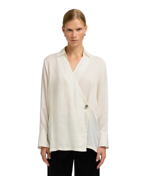 Jolly Ls Wrap Top B - Gardenia