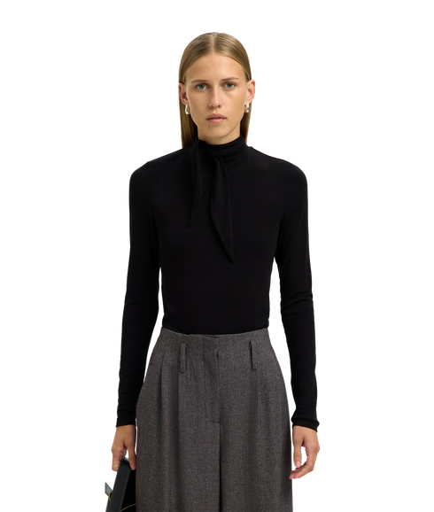 Lina Lano Ls High Neck Top - Black