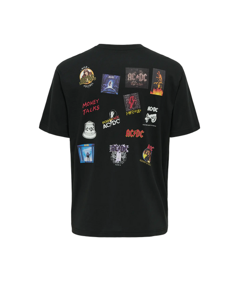 Acdc Rlx Ss Lic Tee - Jet Black Patches