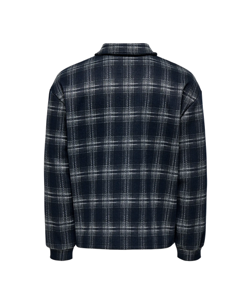 Hendon Loose Ls Zip Overshirt Sweat - Blue Nights