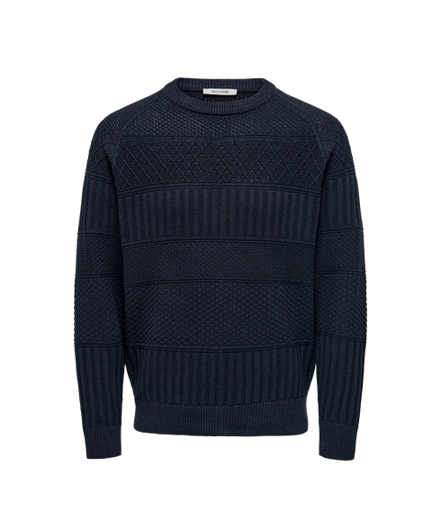 Alkan Reg Crew Knit - Dark Navy