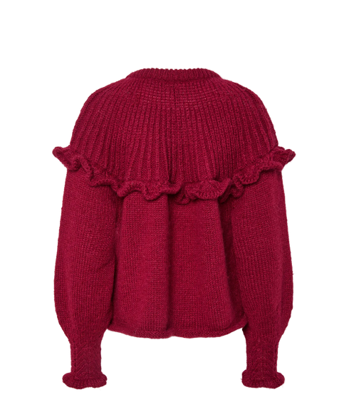 Sikka Ls Oneck Knit Bc - Beet Red