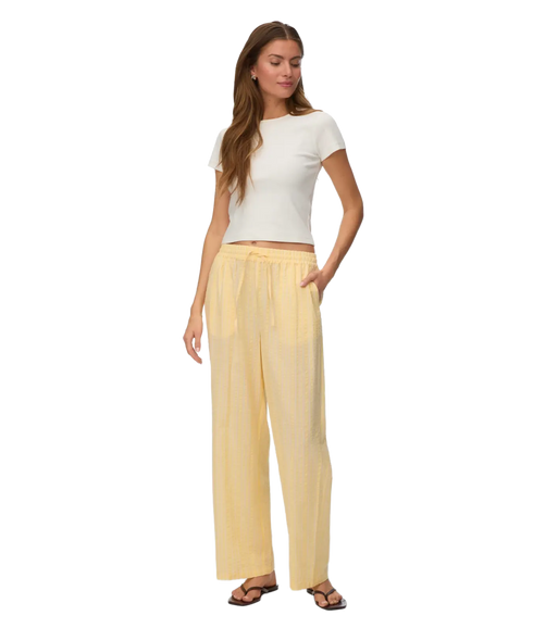 Elena Hw Stripe Pant Wvn - Yellow