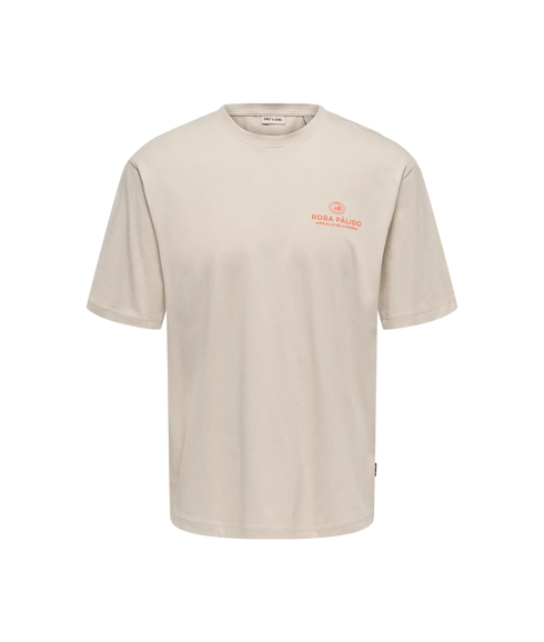 Frank Rlx Ss Tee - Silver Lining Rosa Palido