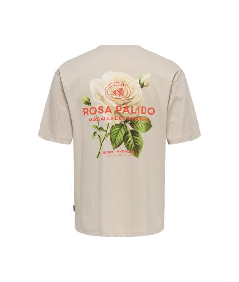 Frank Rlx Ss Tee - Silver Lining Rosa Palido