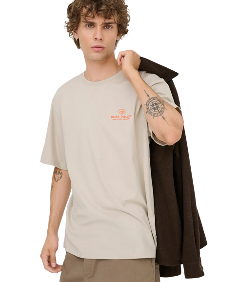 Frank Rlx Ss Tee - Silver Lining Rosa Palido