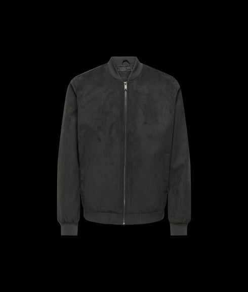 Lucas Fake Suede Bomber Otw - Black
