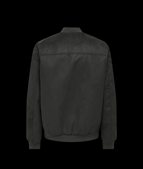 Lucas Fake Suede Bomber Otw - Black