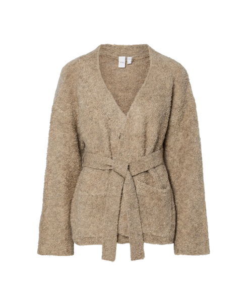 Plyra Knit Cardigan - Warm Taupe/Light Grey Melange