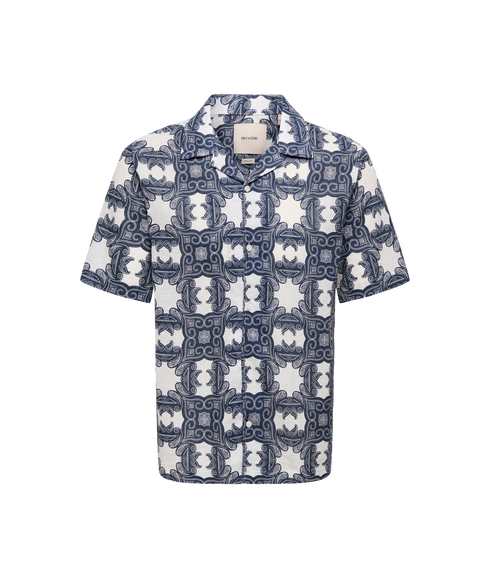 Caiden Reg Fit Aop Linen Blend - White