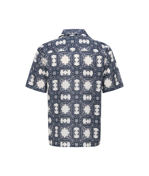 Caiden Reg Fit Aop Linen Blend - White