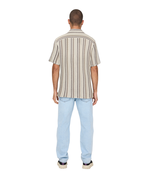 Trev Life Reg Stripe Ss Shirt - White