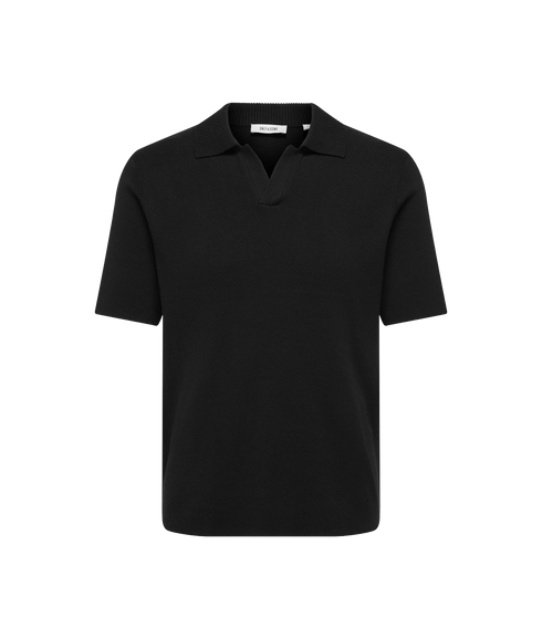 Travis Reg 12 Ss Mel Knit - Black