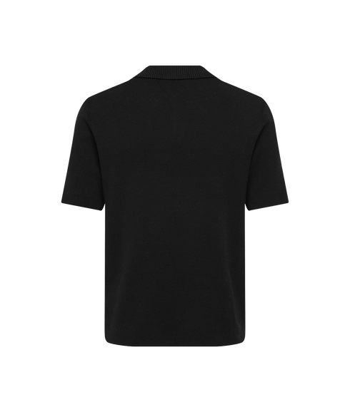 Travis Reg 12 Ss Mel Knit - Black