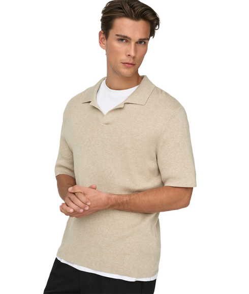 Travis Reg 12 Ss Mel Knit - Grey