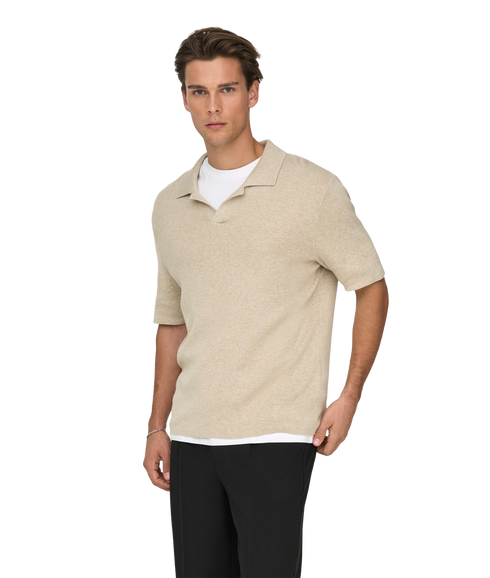 Travis Reg 12 Ss Mel Knit - Grey