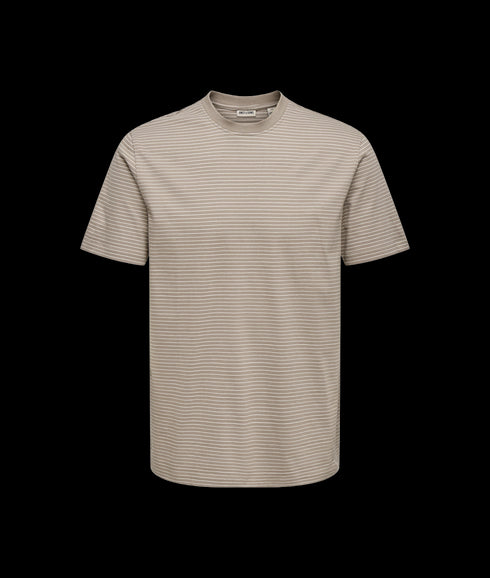Fred Life Rlx Ss Stripe Tee - Brown
