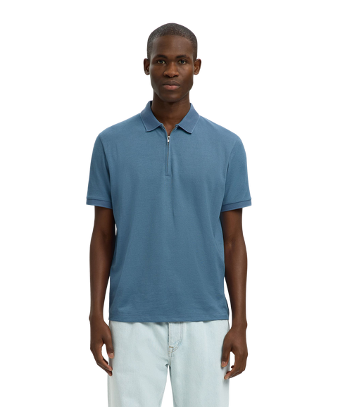 Fave Zip Ss Polo - Grey