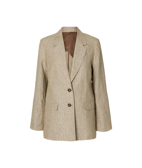 Relaxed Ida Ls Linen Blazer - Brown