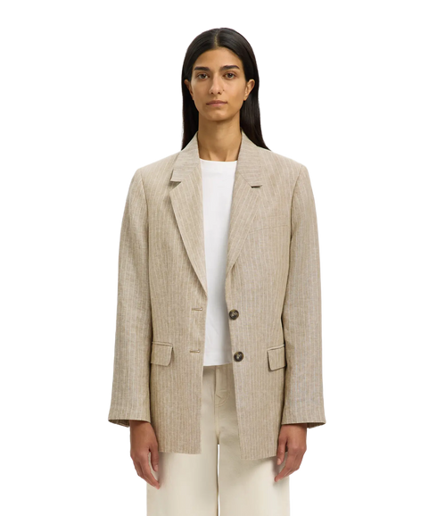 Relaxed Ida Ls Linen Blazer - Brown