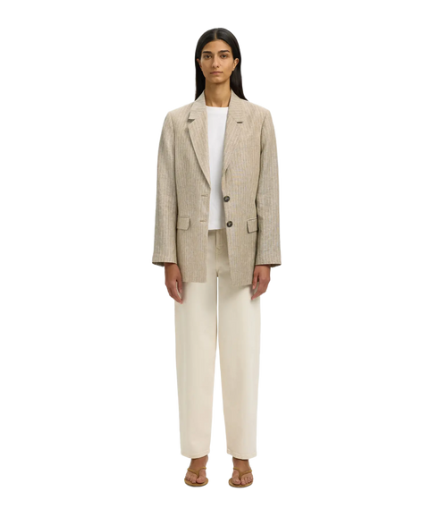 Relaxed Ida Ls Linen Blazer - Brown