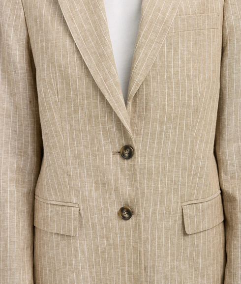 Relaxed Ida Ls Linen Blazer - Brown