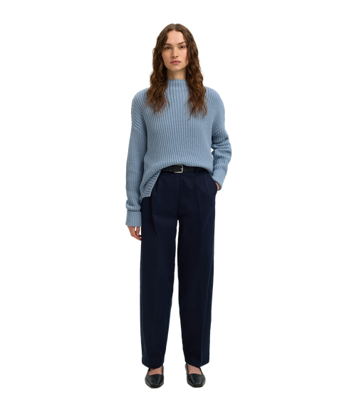 Selma Sus Ls Knit Pullover - Blue