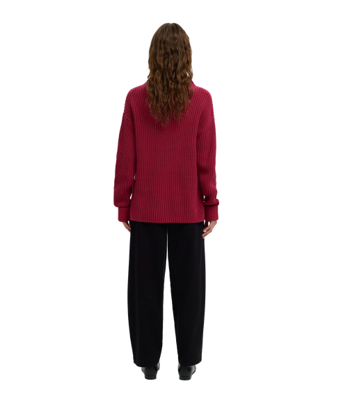 Selma Sus Ls Knit Pullover - Purple