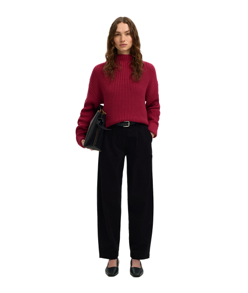 Selma Sus Ls Knit Pullover - Purple
