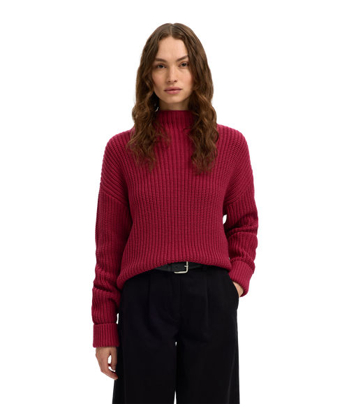 Selma Sus Ls Knit Pullover - Purple