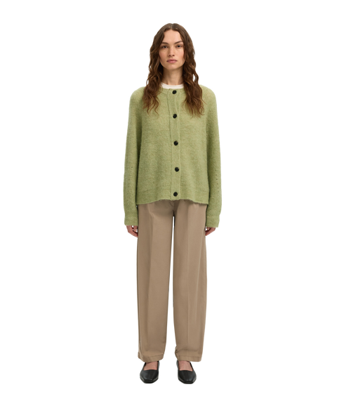 Lulu Ls Knit Short Cardigan - Green