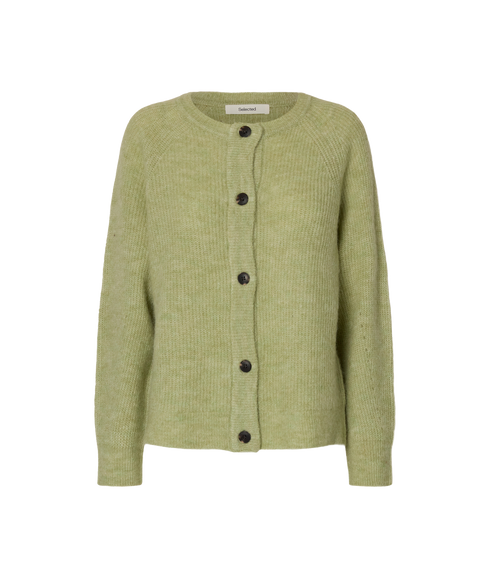 Lulu Ls Knit Short Cardigan - Green
