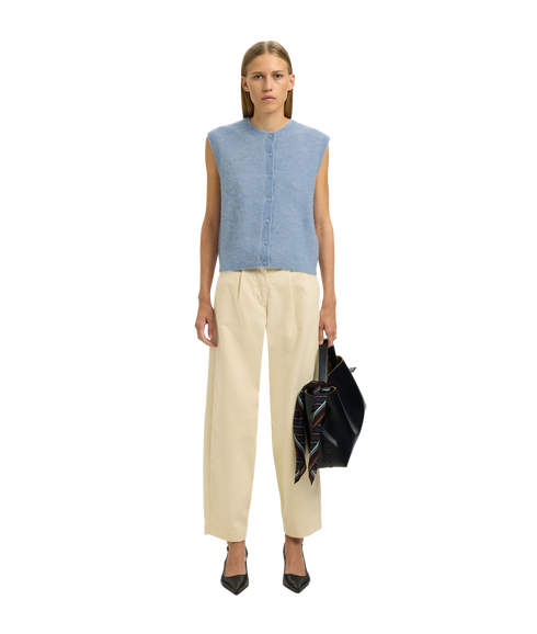 Lulu Sl Button O-Neck Vest - Blue