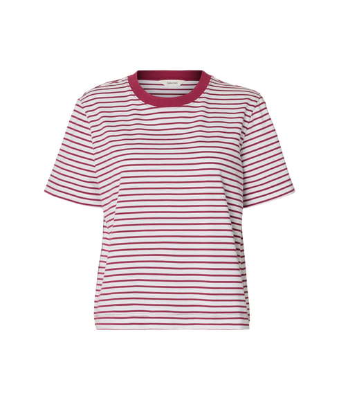 Essential Ss Striped Boxy Tee - Purple