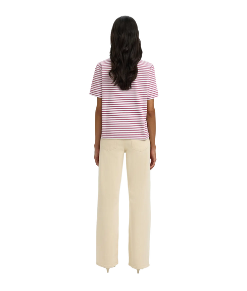 Essential Ss Striped Boxy Tee - Purple