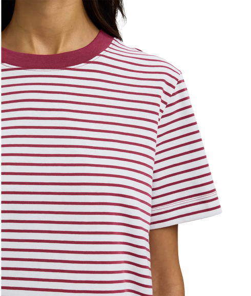 Essential Ss Striped Boxy Tee - Purple