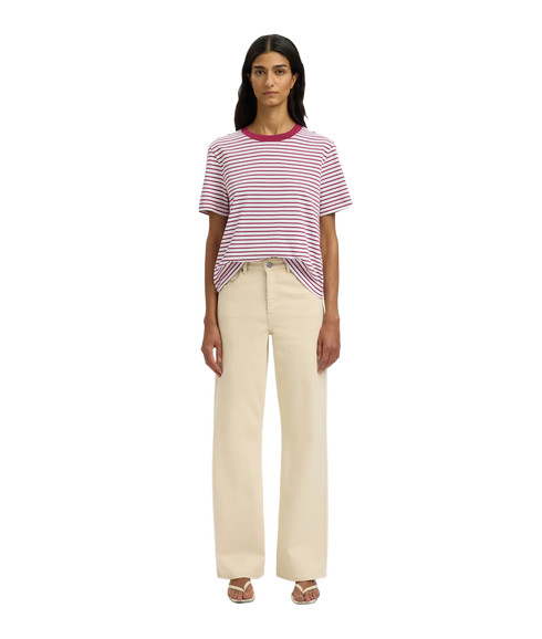 Essential Ss Striped Boxy Tee - Purple