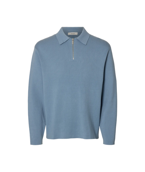 Teller Fn Relaxed Half Zip Polo - Blue