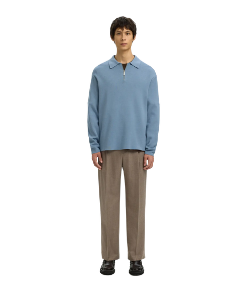 Teller Fn Relaxed Half Zip Polo - Blue