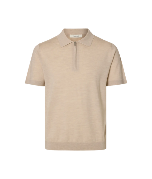 Tray Ss Knit Half Zip Polo - Grey
