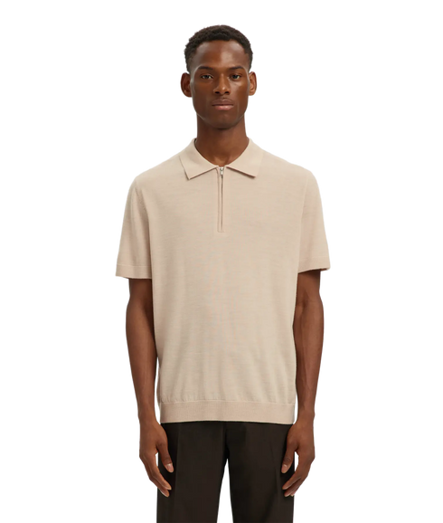 Tray Ss Knit Half Zip Polo - Grey
