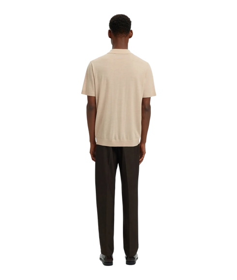 Tray Ss Knit Half Zip Polo - Grey