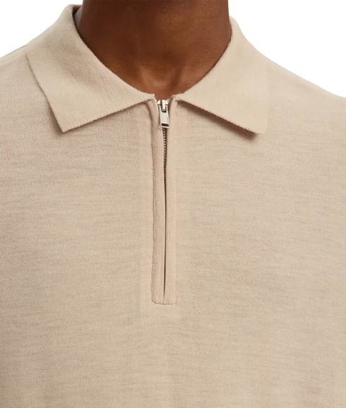 Tray Ss Knit Half Zip Polo - Grey