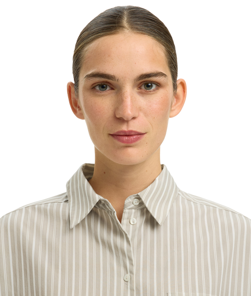 Astha Ls Cropped Boxy Shirt - Grey