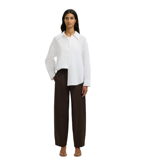 Cleo Oversize Linen Blend Shirt - White