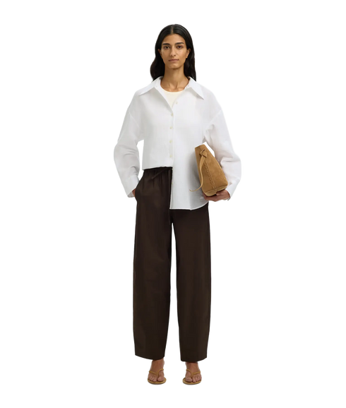 Cleo Oversize Linen Blend Shirt - White