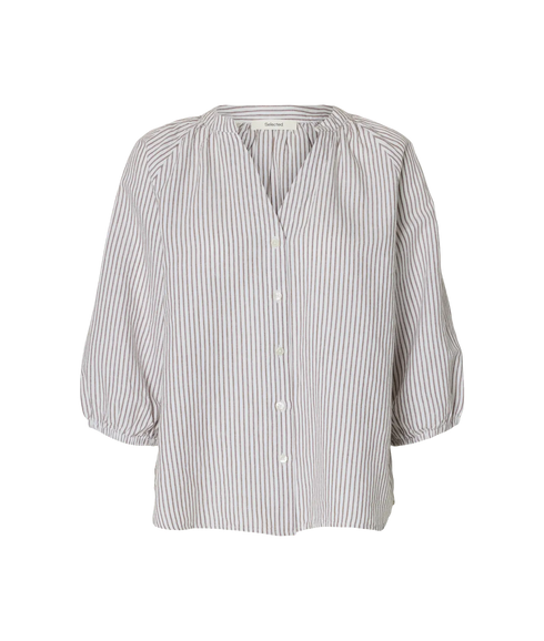 Cleo-Alberta Linen Blend Shirt - White