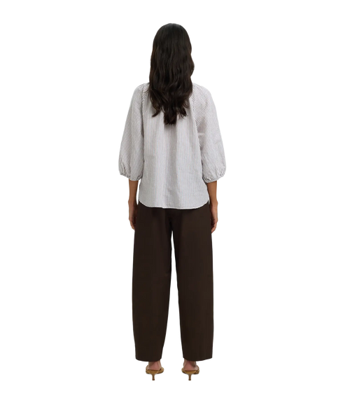 Cleo-Alberta Linen Blend Shirt - White