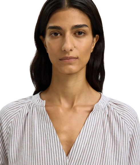 Cleo-Alberta Linen Blend Shirt - White
